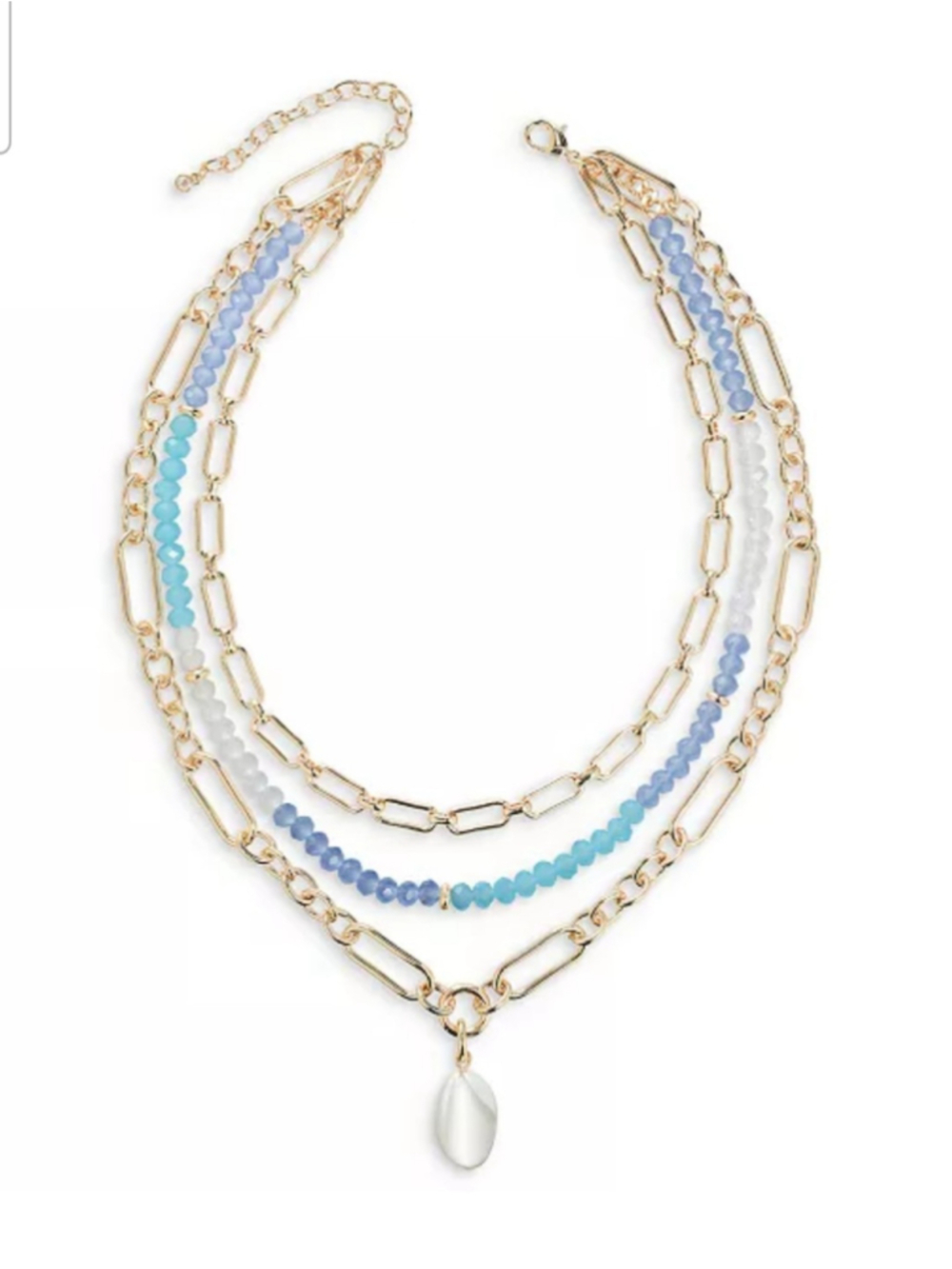 ON 34TH Gold & Blue Beaded Layered Necklace